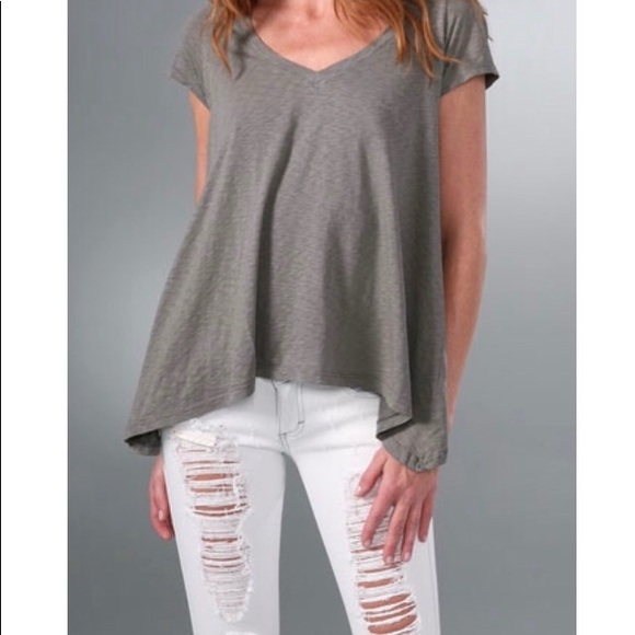 VELVET V-neck T-shirt Trapese style - Picture 8 of 8